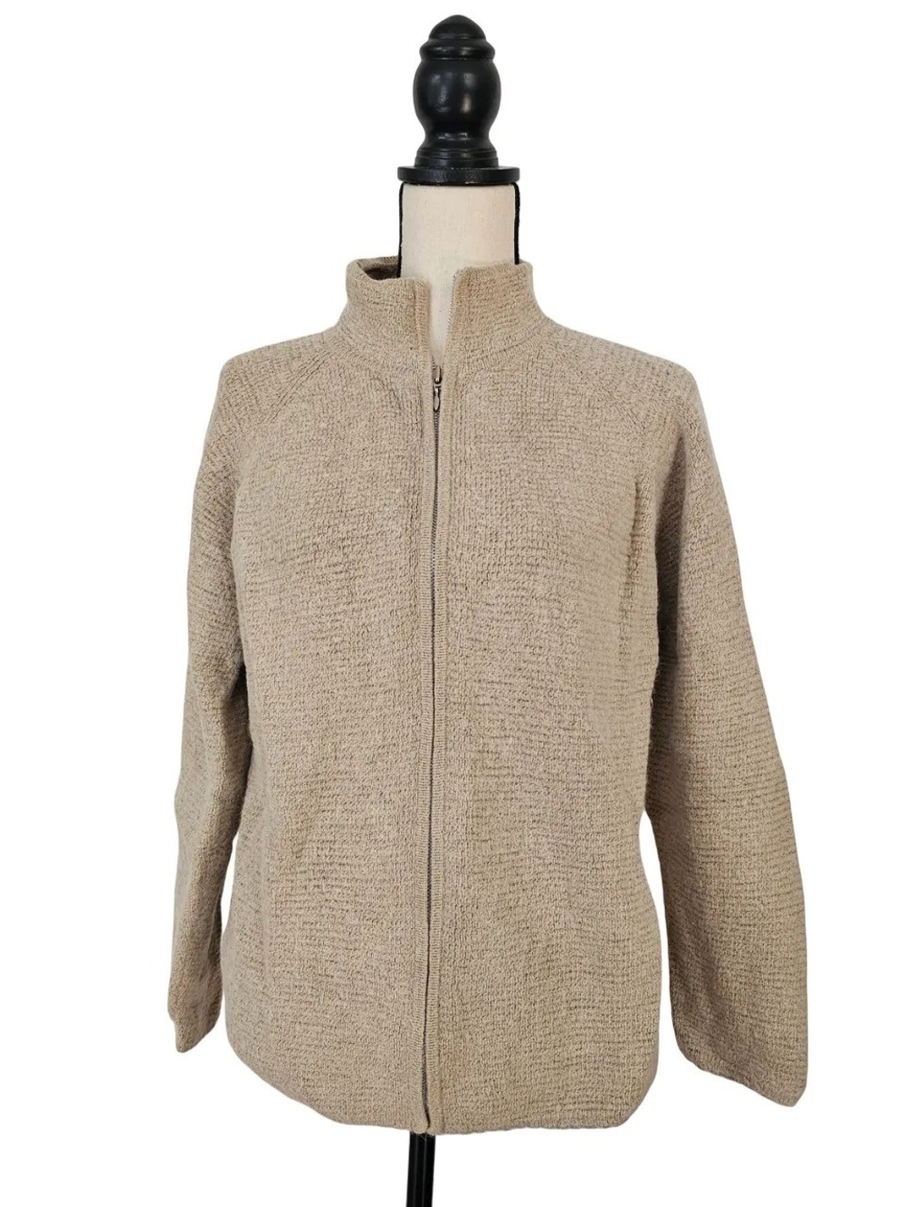 Indigenous Designs Alpaca Organic Cotton Full Zip Sweater Jacket M Peru